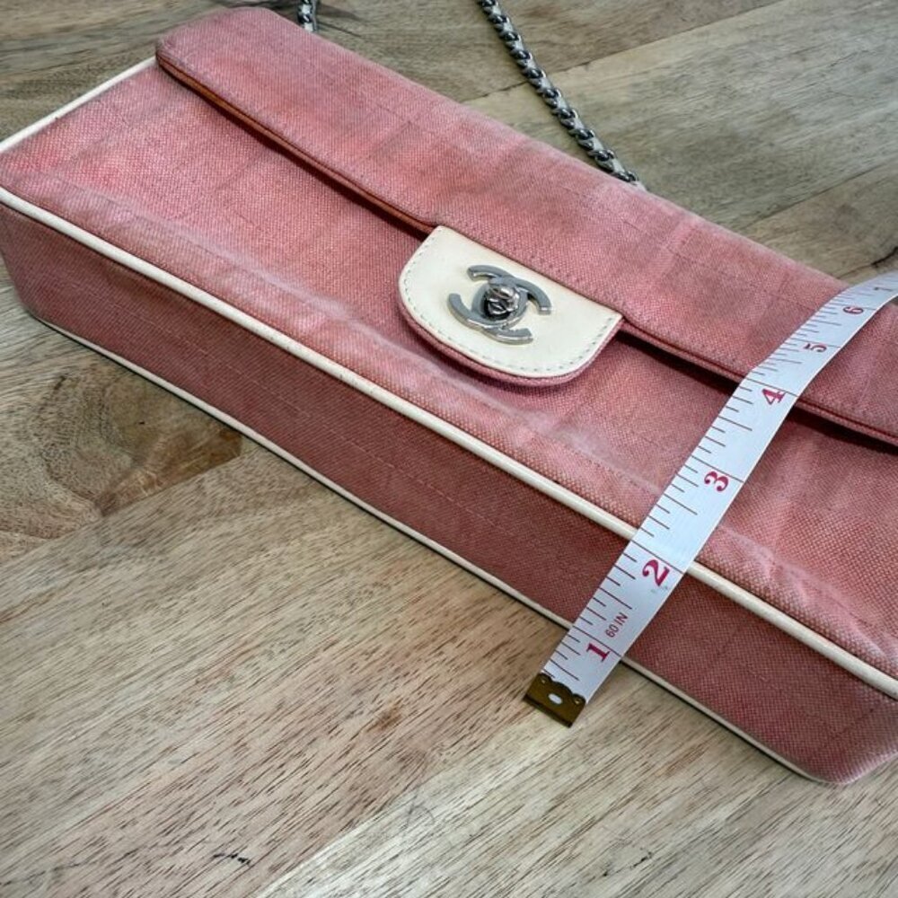 Chanel Pink Chocolate Bar Canvas Shoulder Bag - Picture 8 of 10